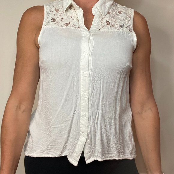 White Blousy Tank - Picture 1 of 4